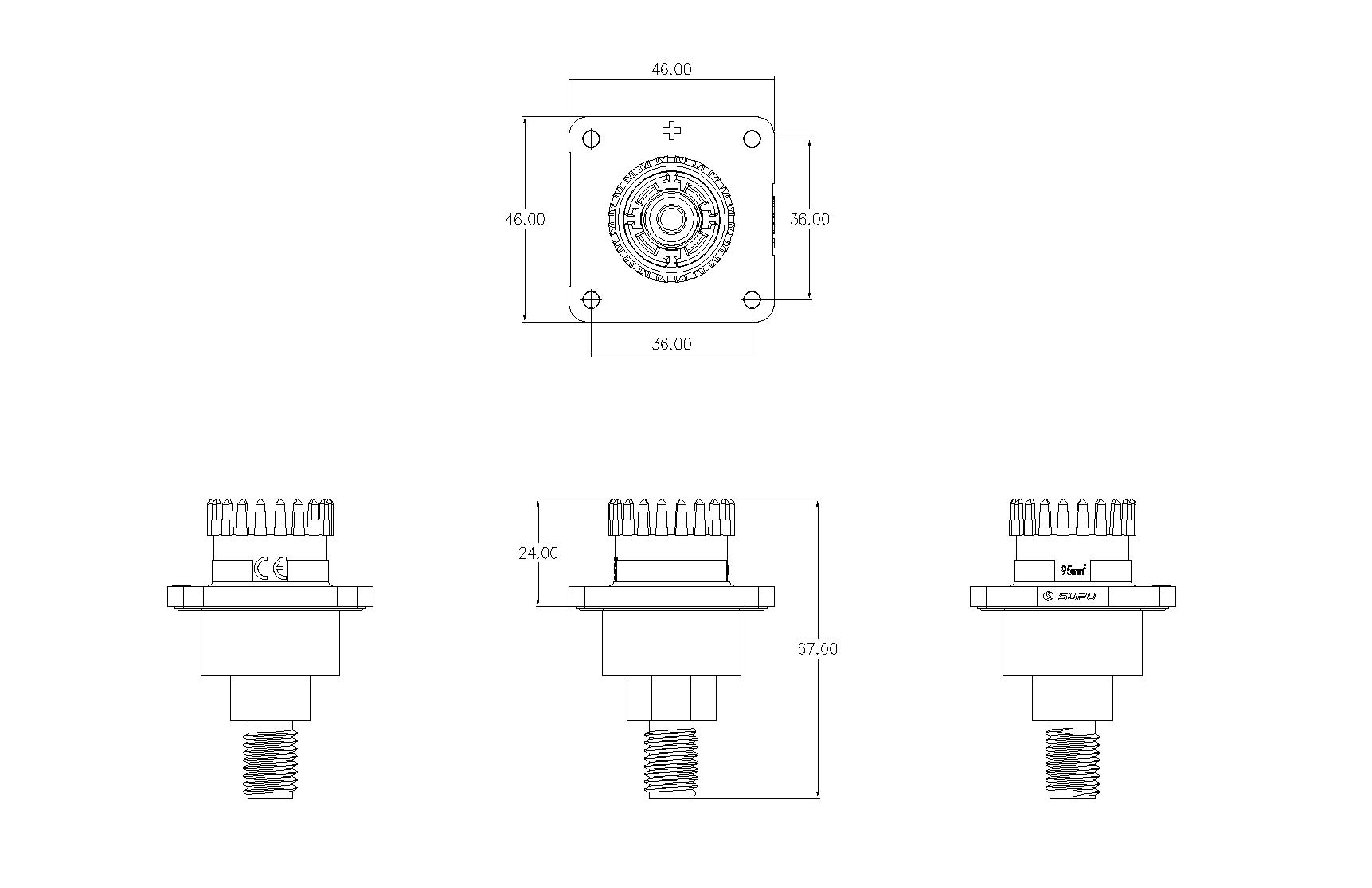 储能连接器ESF-RS300A95YP4-速普IP67新能源储能连接器