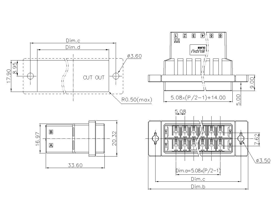 动态接插件连接器DL508H2XXF-BK-YY12(06 12)-意昂3