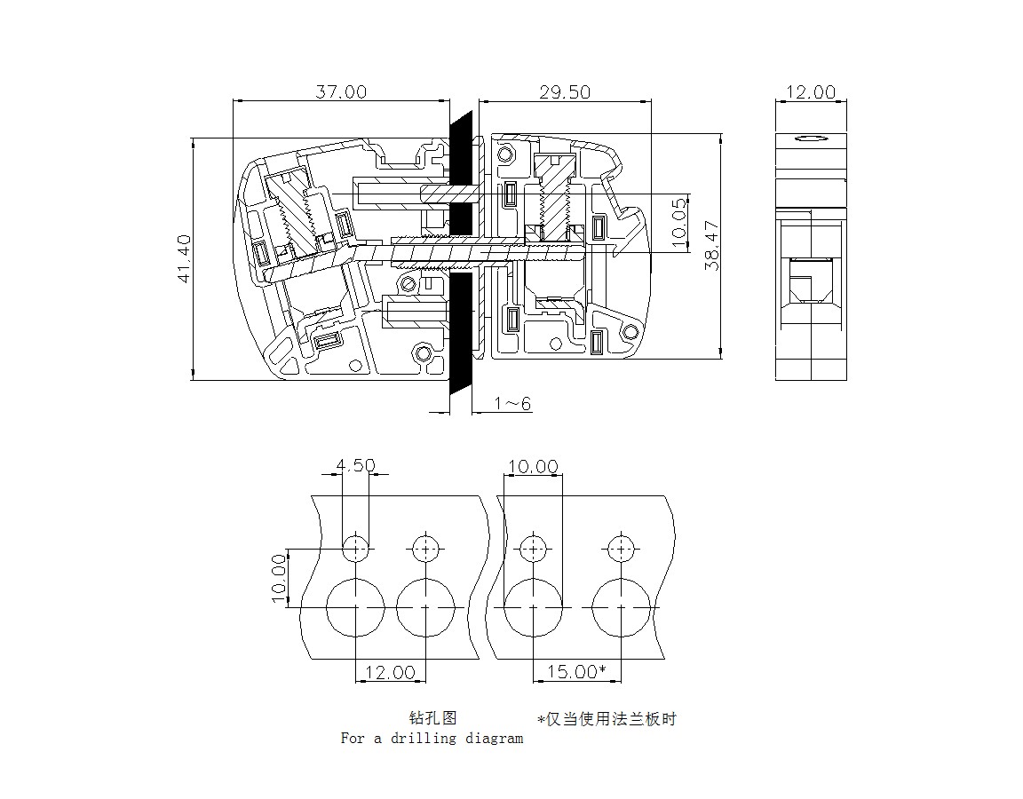 PCB穿墙接线端子SCWH16